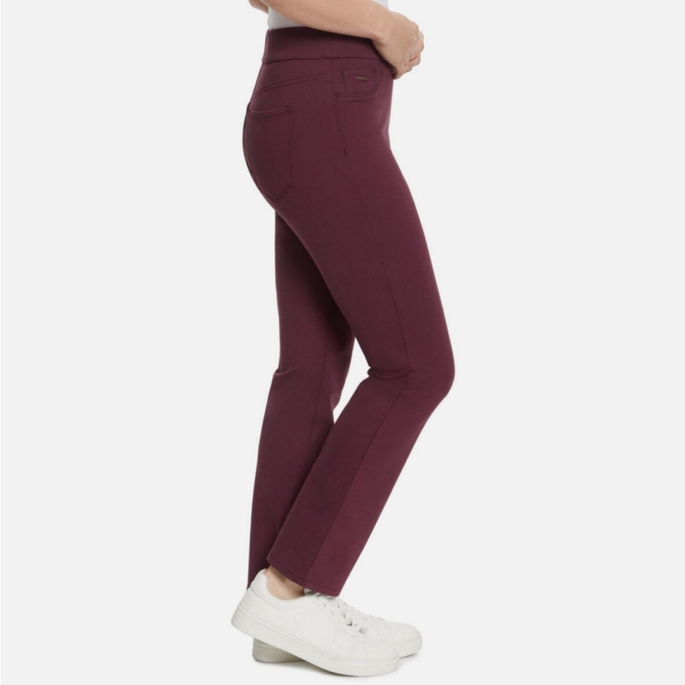 NWT Nine West Ladies Heidi Pull On Straight Pants color wine tasting many sizes - Picture 3 of 5